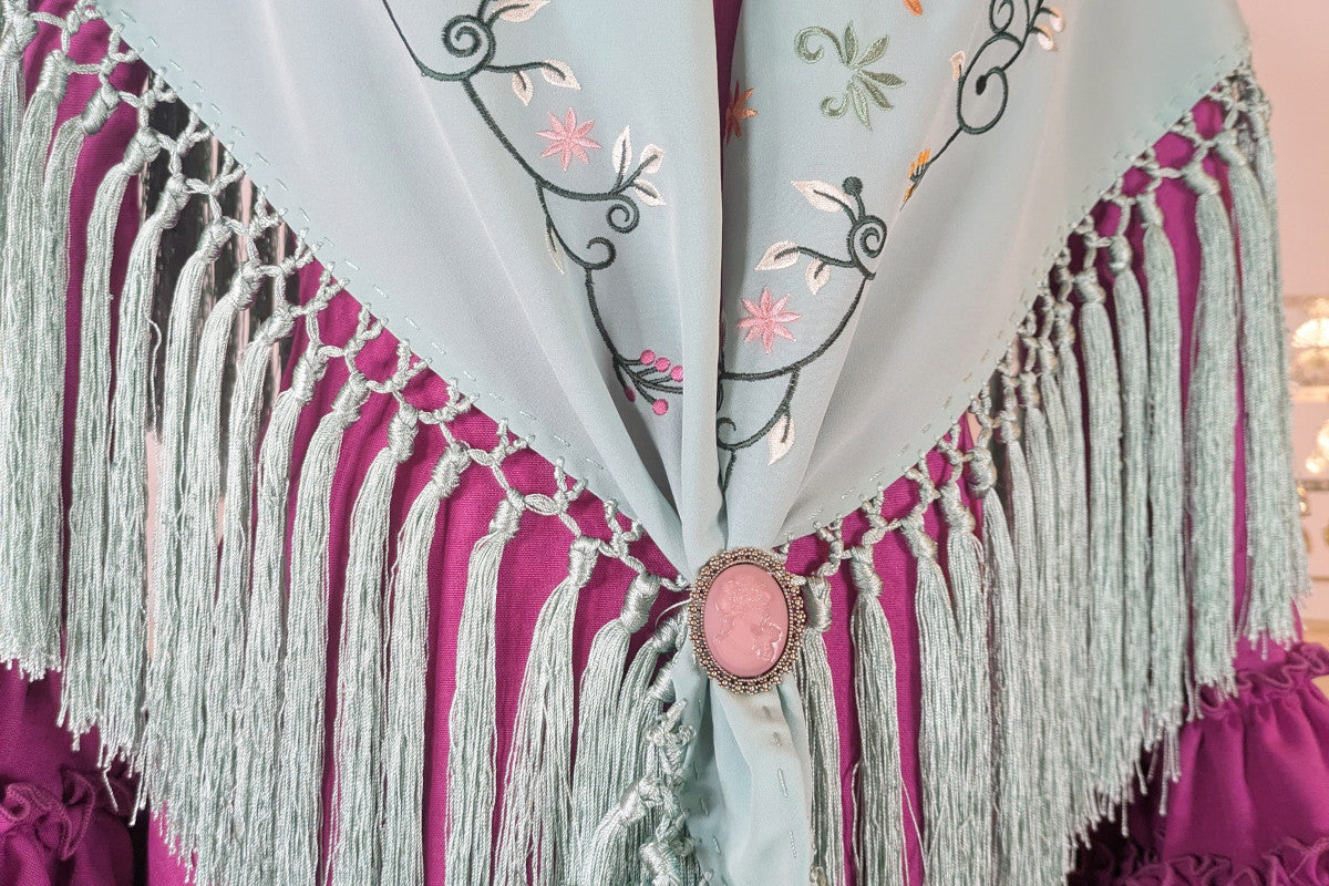 Broche para Mantón Camafeo Nude con Detalles Vintage - SolFlamenca