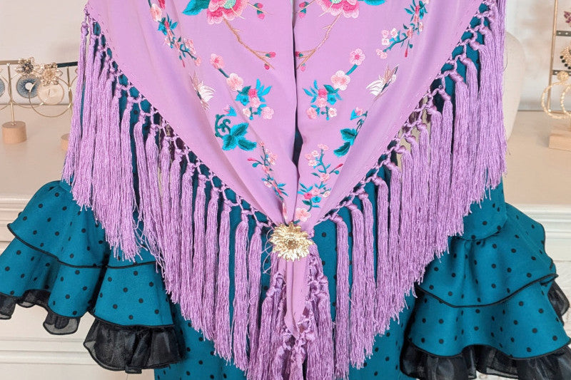 Broche para Mantón de Flamenca Girasol Dorado
