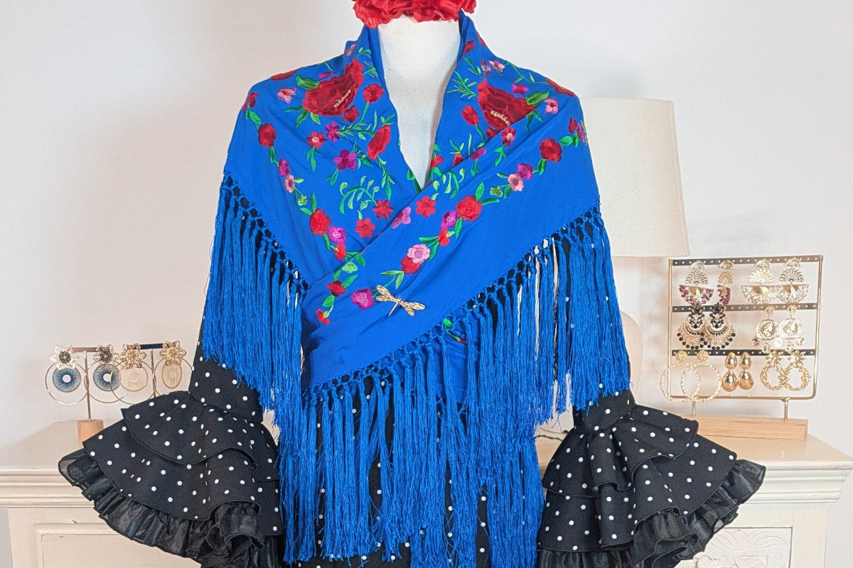 Broche para Mantón de Flamenca con Diseño de Libélula Dorada, Accesorio para Moda Flamenca en Ferias y Romerías - SolFlamenca