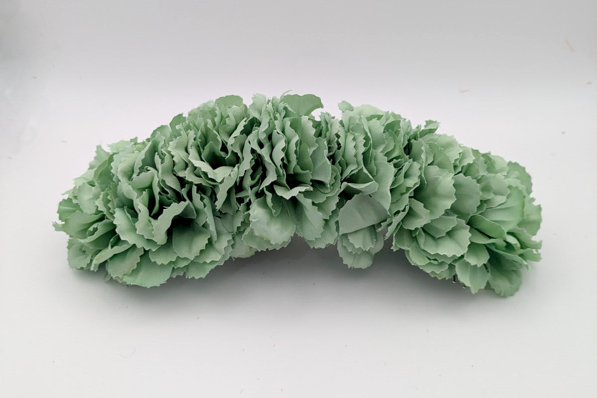 Diadema de Claveles Verde Jabonoso para Flamenca - SolFlamenca