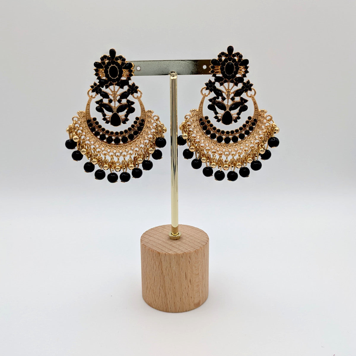 Pendiente Flamenca de Mujer en Negro y Oro - SolFlamenca