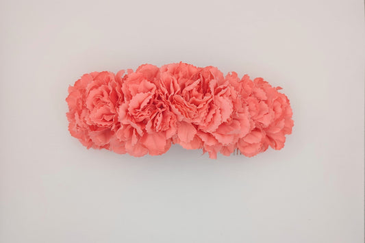  Diadema de Claveles Coral para Flamenca - SolFlamenca