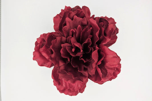 Flor Flamenca Peonía en Color Burdeos - SolFlamenca